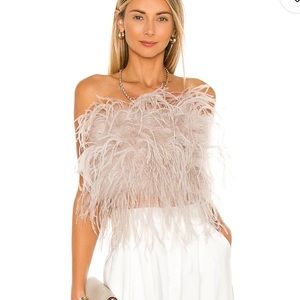 Strapless feather top